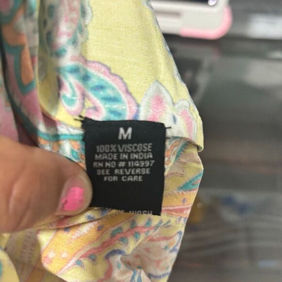 Tolani Collection Womens Pants Multicolor Medium Straight Leg Paisley Palazzo - Picture 11 of 16